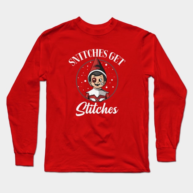 Snitches get Stitches - Elf Christmas Long Sleeve T-Shirt by BodinStreet